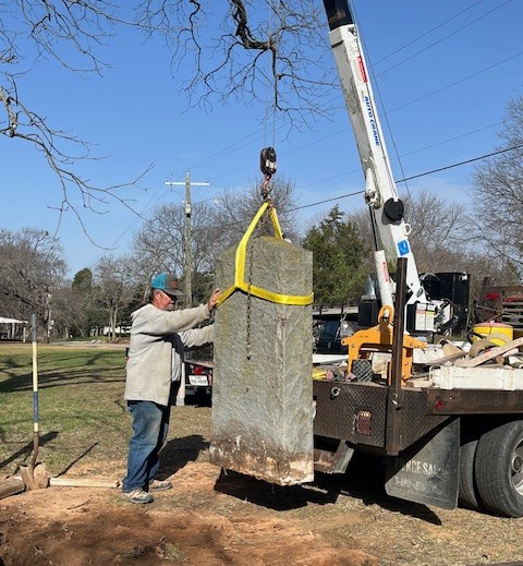 The markers were moved, and the damaged tombstones were repaired in March 2025 by Roger McWilliams