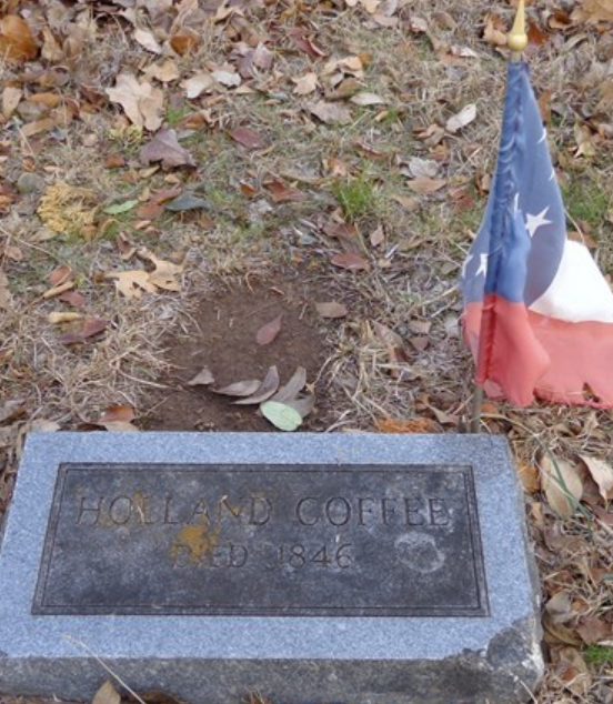 Holland Coffee's tombstone before restoration