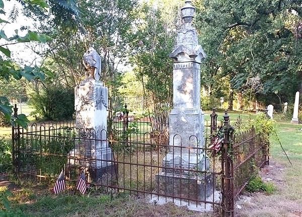 Sophia Porter's tombstone at Preston Bend Cemetery after repair