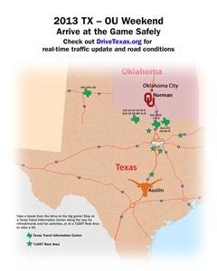 TxDOT REMINDS FOOTBALL FANS TO ARRIVE AT THE GAME SAFELY DURING CLASSIC TX-OU COLLEGE RIVALRY WEEKEND