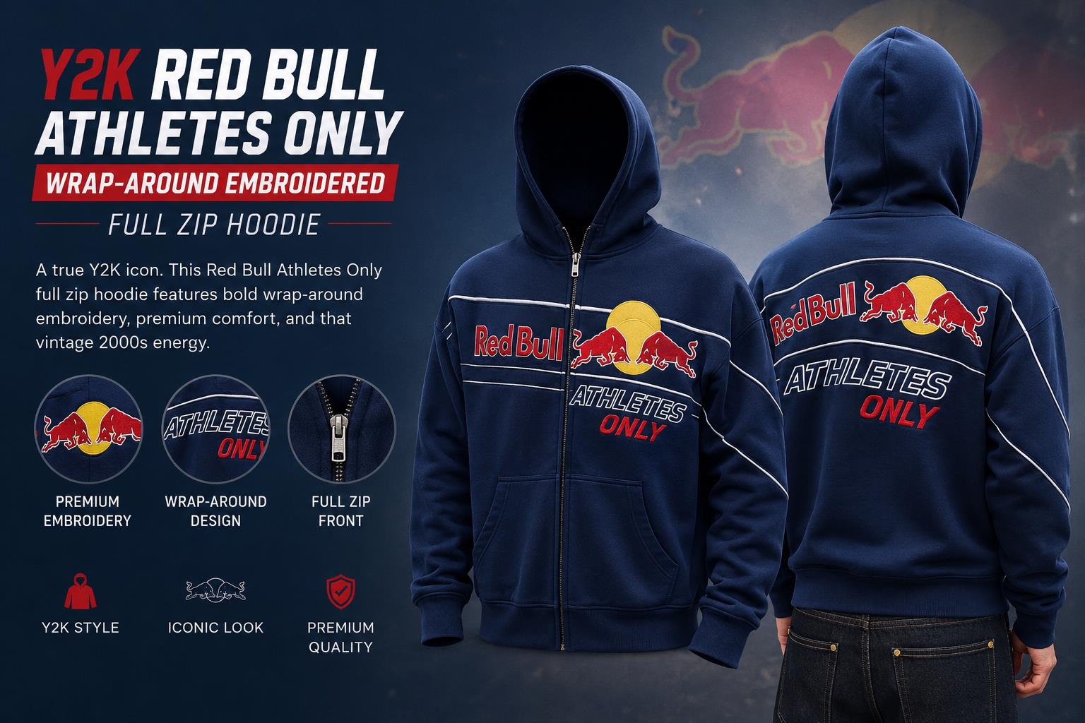 Red Bull Athletes Only Embroidered Hoodie: The Y2K Travel-Day Uniform (2026)